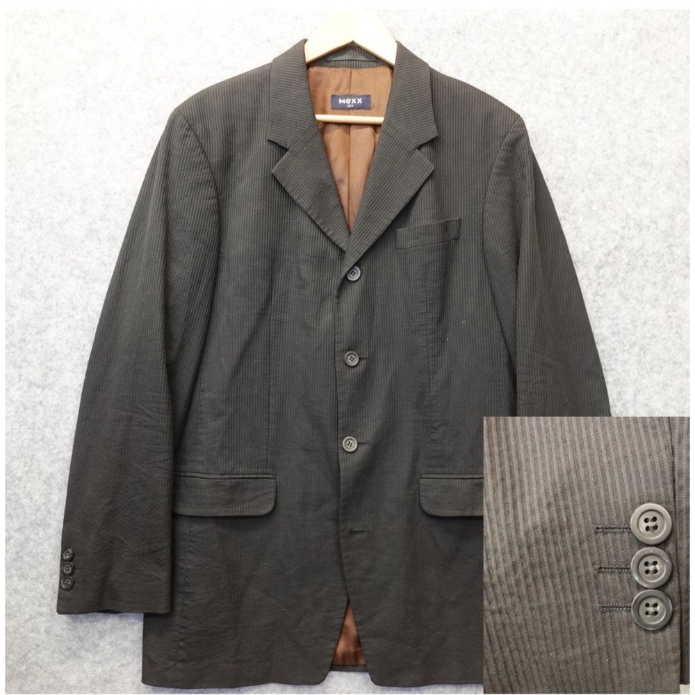 Pinstripe Performance Stretch Blazer Men 40L Gray Sport Coat Jacket Light Summer
